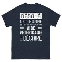 Thumbnail for T-shirt aide vétérinaire bleu marine - Déjà pris par une aide vétérinaire