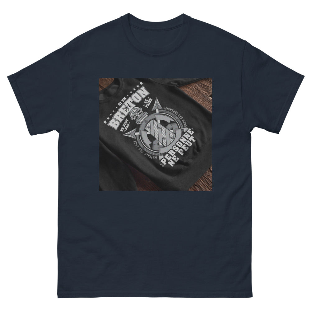 T-shirt Breton bleu marine - Maîtres des Eaux, Seigneurs des Mers