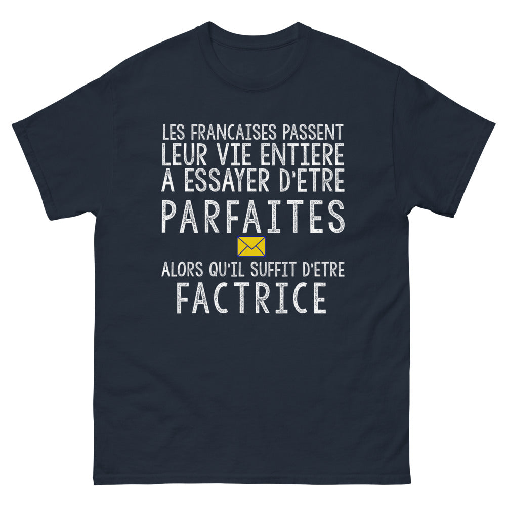 T-shirt factrice bleu marine - Les Françaises leur vie entière