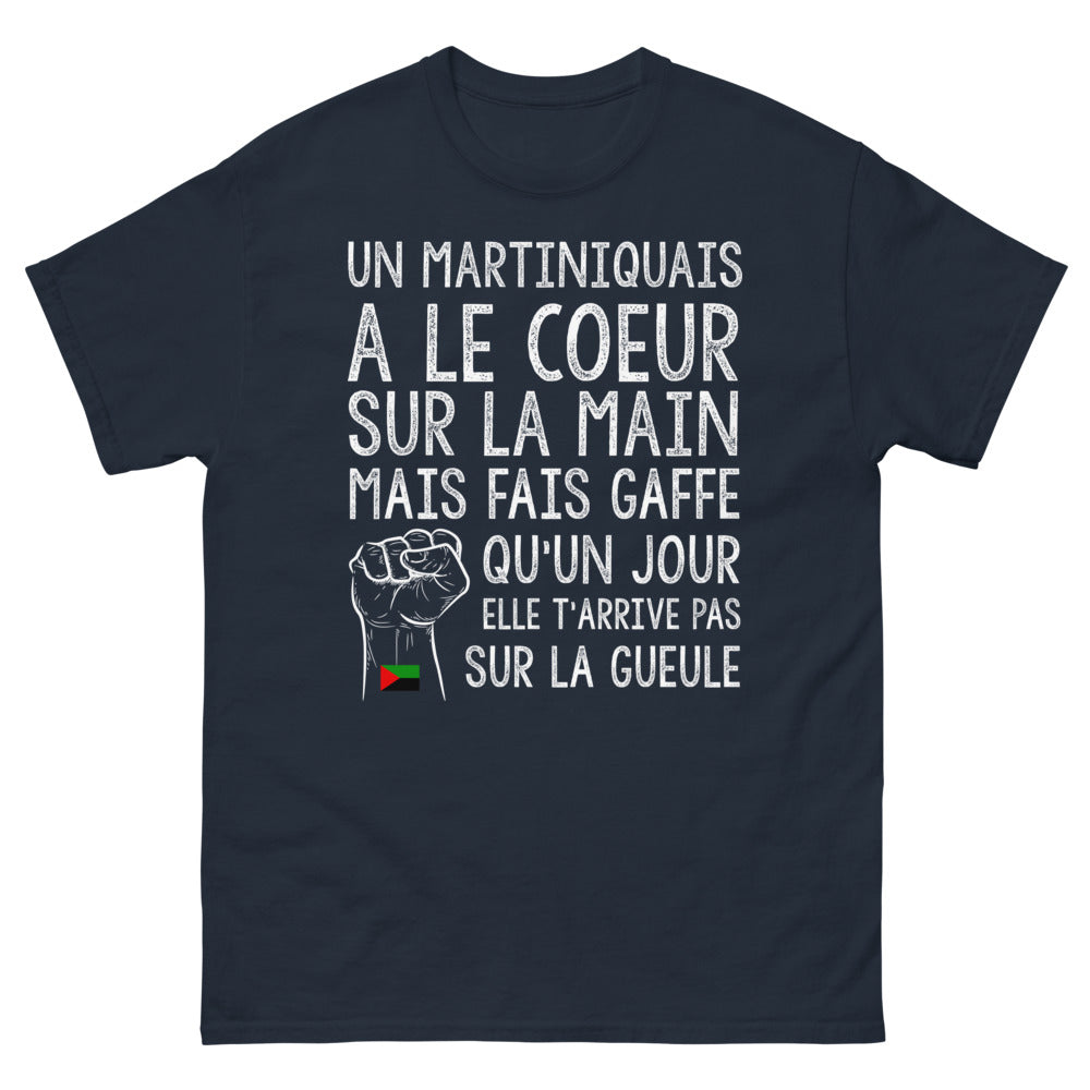 T-shirt Martinique bleu marine - Un Martiniquais au cœur en or