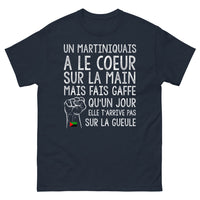 Thumbnail for T-shirt Martinique bleu marine - Un Martiniquais au cœur en or