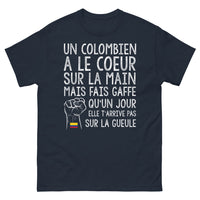 Thumbnail for T-shirt Colombie bleu marine - Grand cœur, mais sait se défendre