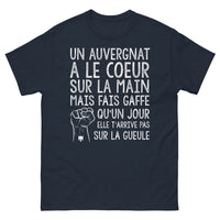 Thumbnail for T-shirt Auvergnat bleu marine - À avoir sur le cœur