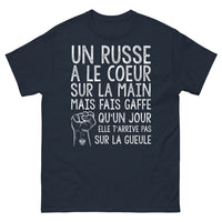 Thumbnail for T-shirt Russie bleu marine - Un Russe au cœur sur la main