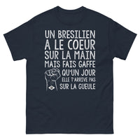 Thumbnail for T-shirt Brésilien bleu marine - au grand cœur, avec caractère