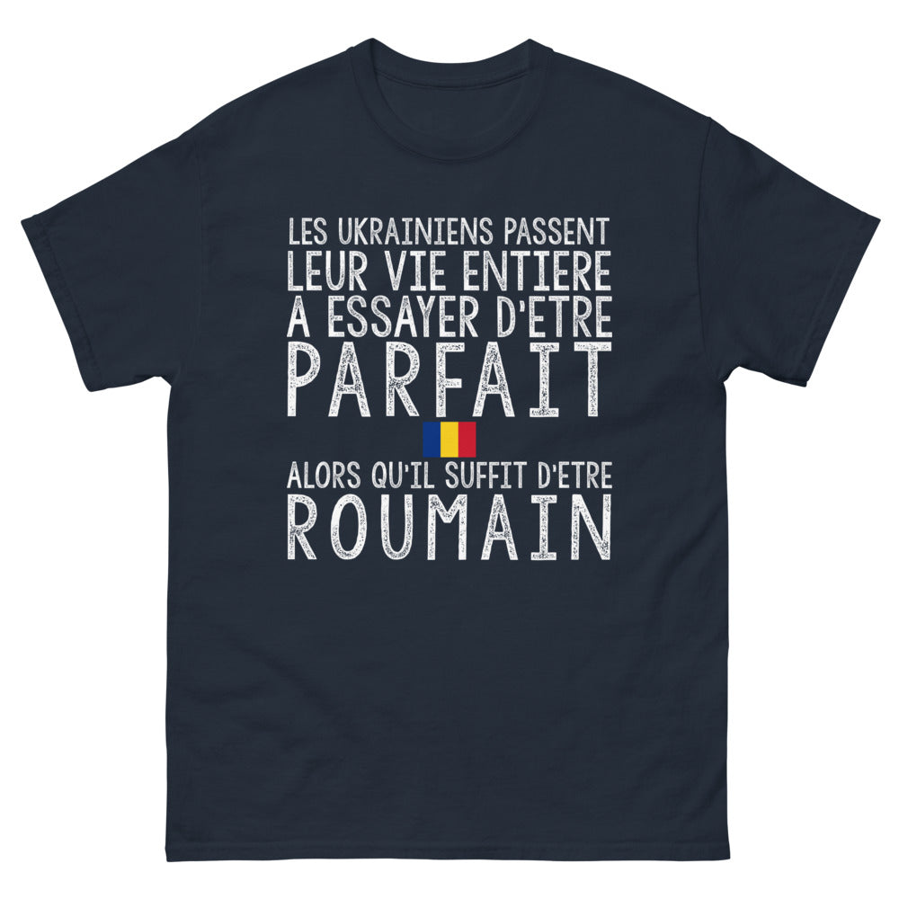 T-shirt Ukraine Roumanie bleu marine - Les Ukrainiens leur vie entière