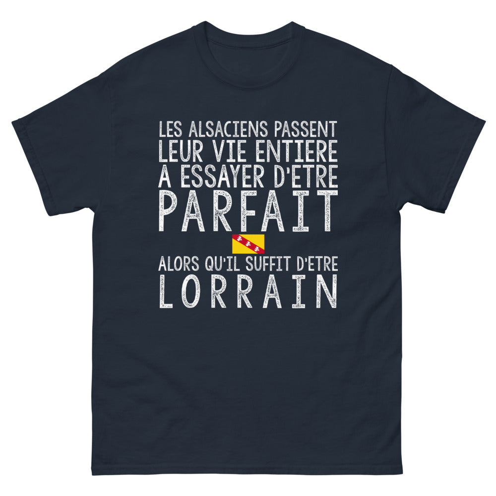 T-shirt Lorraine marine - Suffit d'être Lorrain, taquine Alsace