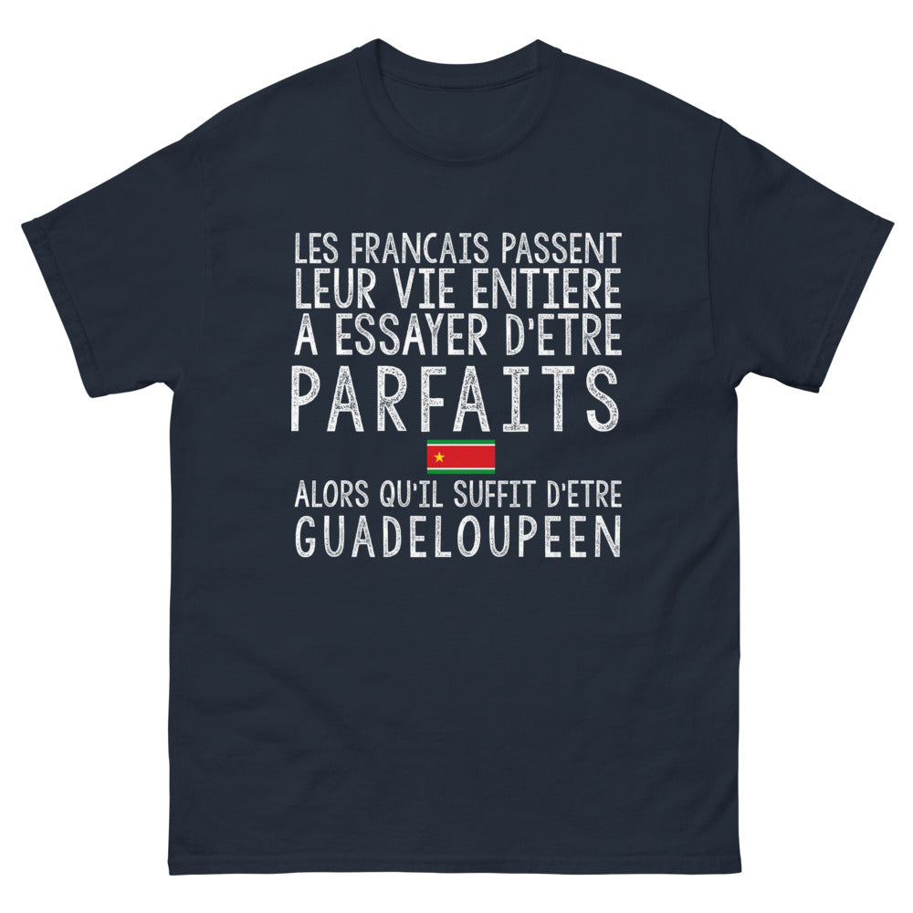 T-shirt Guadeloupe marine - Pourquoi se compliquer ? Soyez Guadeloupéen !