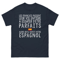 Thumbnail for T-shirt Français vs Espagnol bleu marine - Les Français leur vie entière