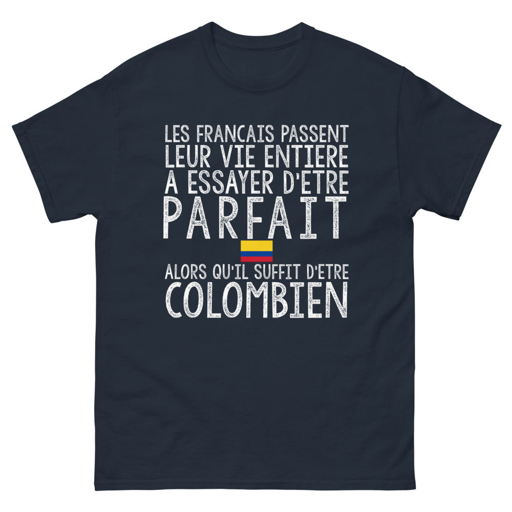T-shirt Colombie marine - Être parfait ou Colombien ?