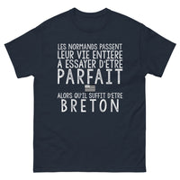 Thumbnail for T-shirt Bretagne bleu marine - Les Normands leur vie entière, suffit d'être Breton
