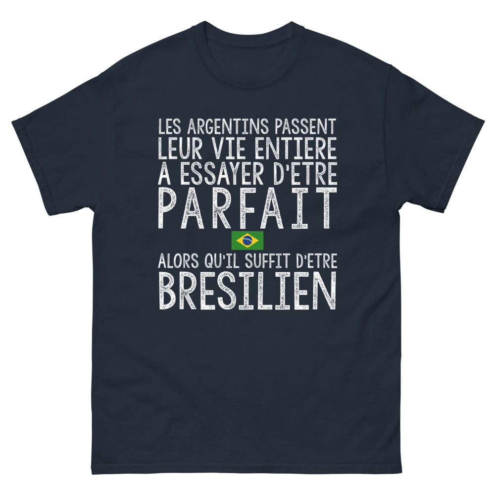 T-shirt Argentin ou Brésilien bleu marine - Argentin ou Brésilien ?