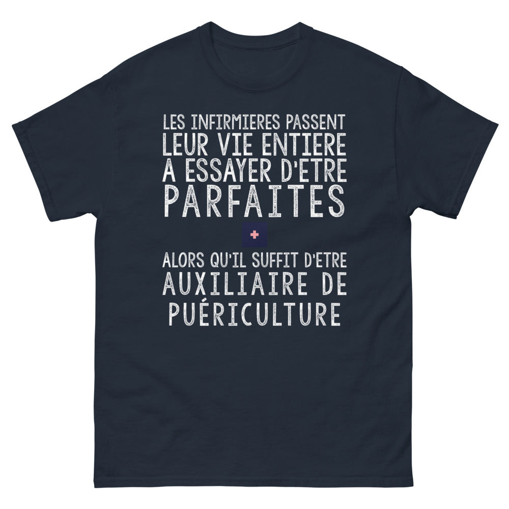 T-shirt infirmières marine - Parfaites ou auxiliaire de puériculture ?