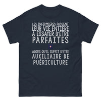 Thumbnail for T-shirt infirmières marine - Parfaites ou auxiliaire de puériculture ?