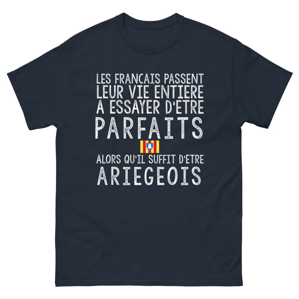 T-shirt Ariégeois marine - Les Français leur vie entière