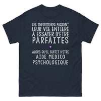Thumbnail for T-shirt Aide Médico-Psychologique bleu marine - infirmières parfaites