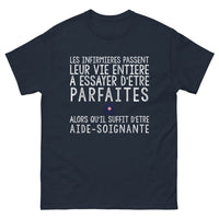 Thumbnail for T-shirt aide-soignante bleu marine - Les infirmières parfaites ? suffit d’être aide-soignante