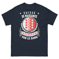 Thumbnail for T-shirt Valais marine - Valaisan de naissance, fier de l'être