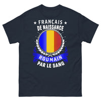 Thumbnail for T-shirt France Roumanie bleu marine - Français de Naissance, Roumain par le Sang