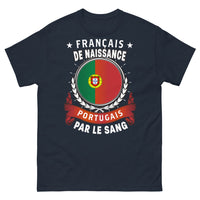 Thumbnail for T-shirt Franco-Portugais bleu marine - Français de naissance, Portugais par le sang