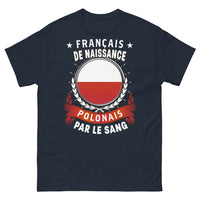 Thumbnail for T-shirt franco-polonais marine - Français de naissance, Polonais par le sang