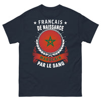 Thumbnail for T-shirt franco-marocain bleu marine - Français de Naissance, Marocain par le Sang