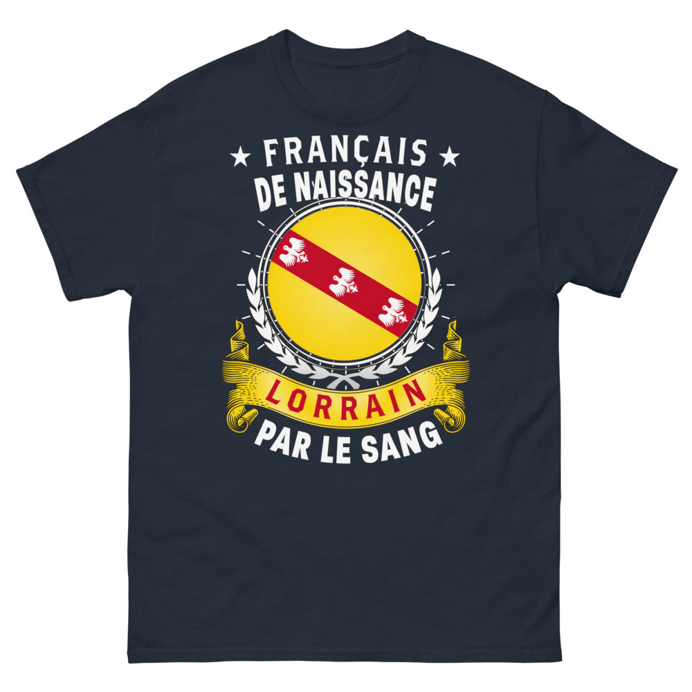 T-shirt Lorraine bleu marine - Français de naissance, lorrain par le sang