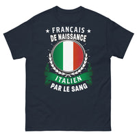 Thumbnail for T-shirt Franco-Italien bleu marine - Français de naissance, Italien par le sang