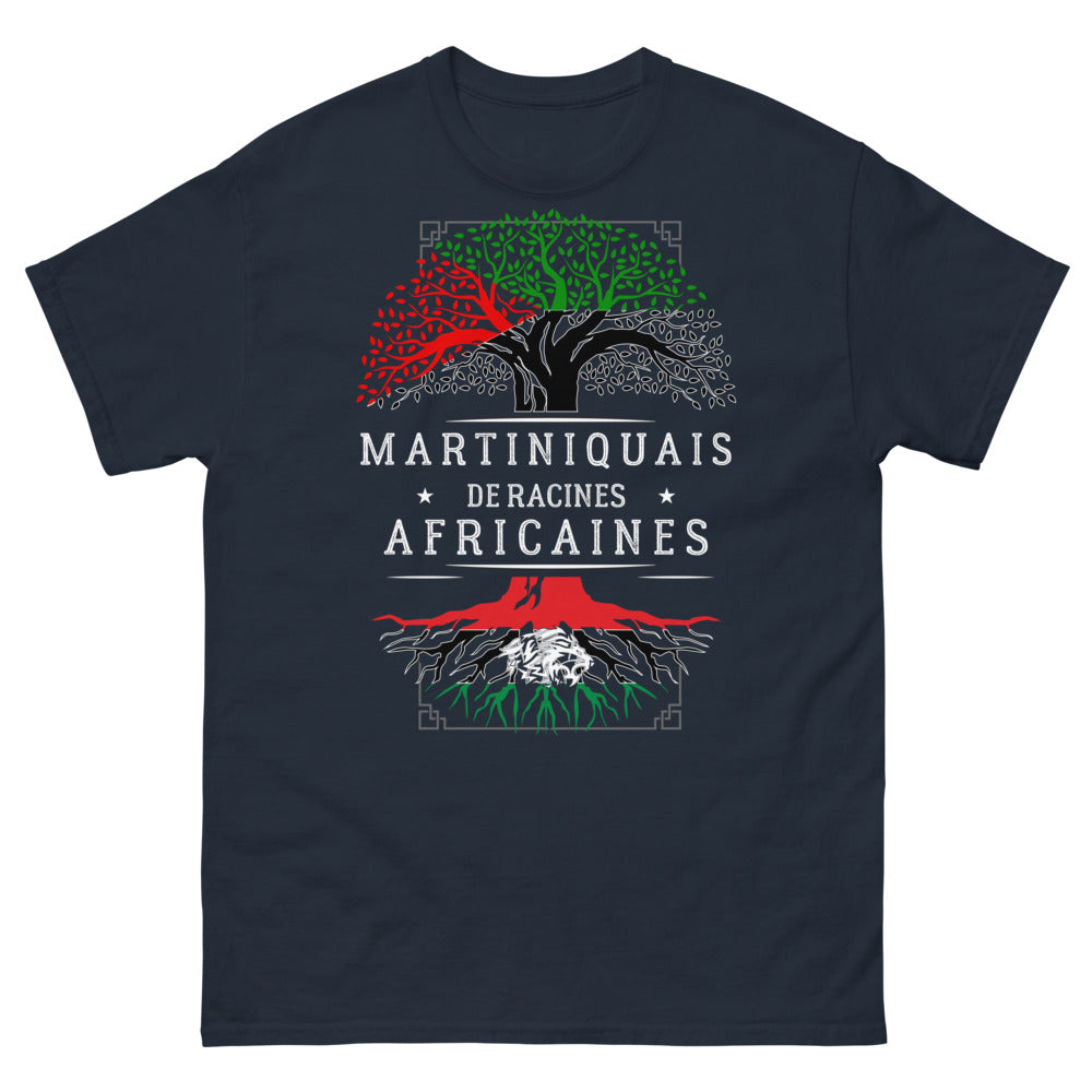 T-shirt Martinique bleu marine - Martiniquais de racines africaines
