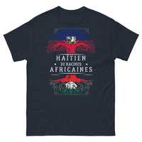 Thumbnail for T-shirt Haïti bleu marine - Haïtien de racines africaines