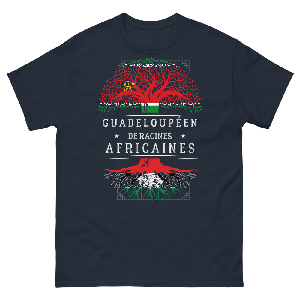 T-shirt Guadeloupe marine - Guadeloupéen de racines africaines