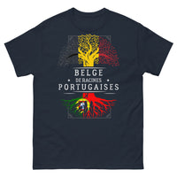 Thumbnail for T-shirt Belgique Portugal bleu marine - Belge de racines portugaises