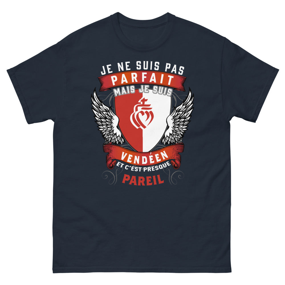 T-shirt Vendée bleu marine - Je ne suis pas parfait, vendéen
