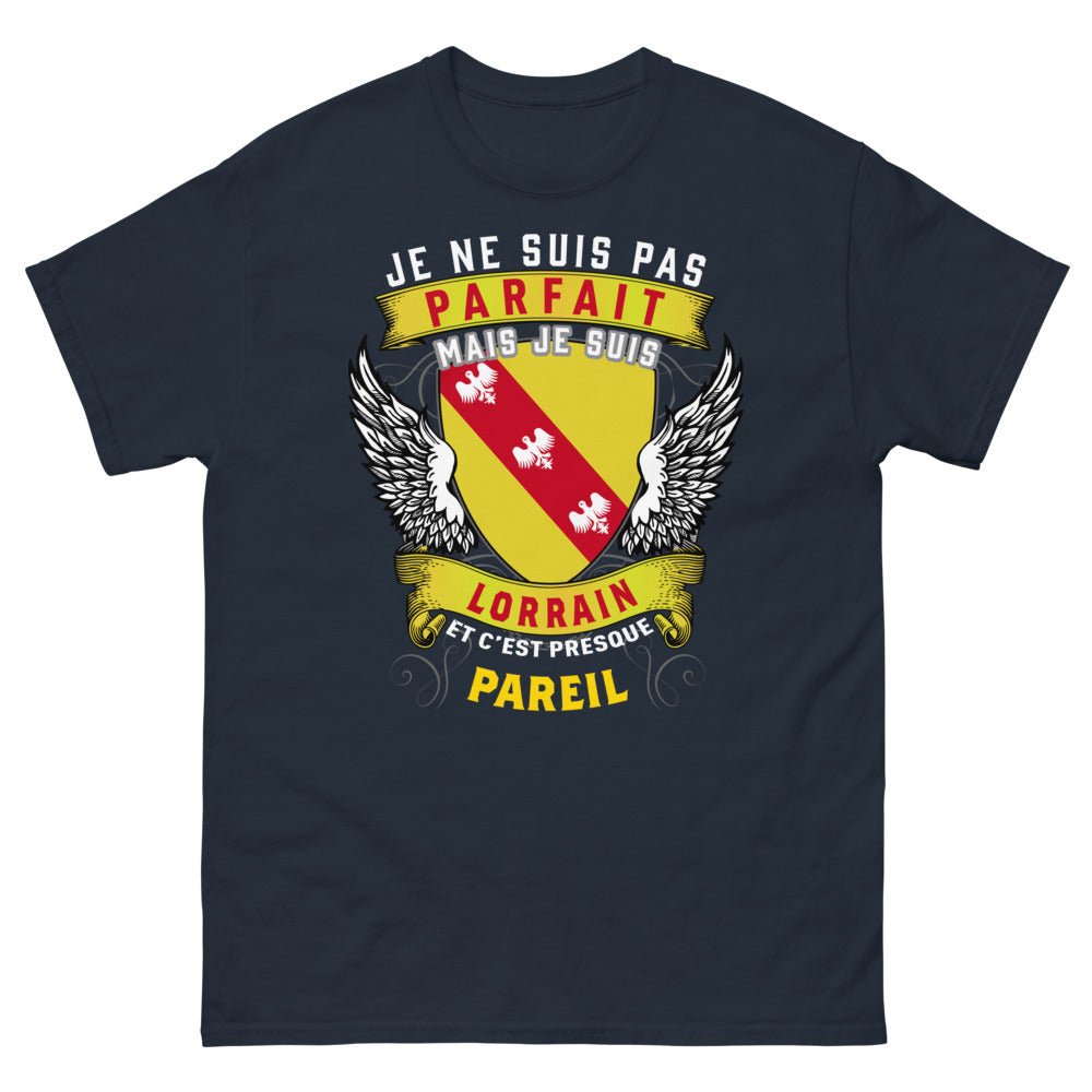 T-shirt Lorrain bleu marine - Je ne suis pas parfait, mais je suis Lorrain