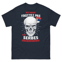 Thumbnail for T-shirt Serbe bleu marine - Ne vous frottez pas, fous mais charmants