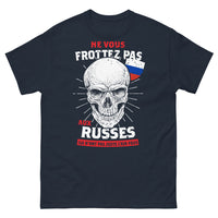 Thumbnail for T-shirt humour russe bleu marine - Ne vous frottez pas aux Russes