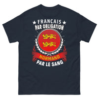 Thumbnail for T-shirt Normand bleu marine - Français par obligation, normand de sang