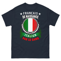 Thumbnail for T-shirt franco-italien bleu marine - Français de naissance, Italien par le sang