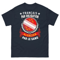Thumbnail for T-shirt Alsace marine - Français par obligation, Alsacien par le sang