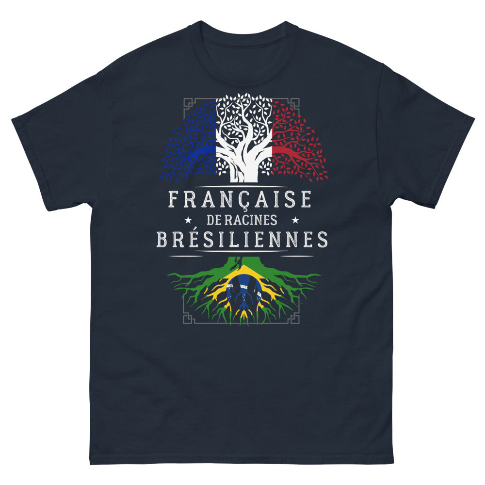T-shirt Française de racines brésiliennes bleu marine - Française de racines brésiliennes
