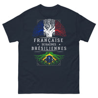 Thumbnail for T-shirt France-Brésil bleu marine - Française de racines brésiliennes