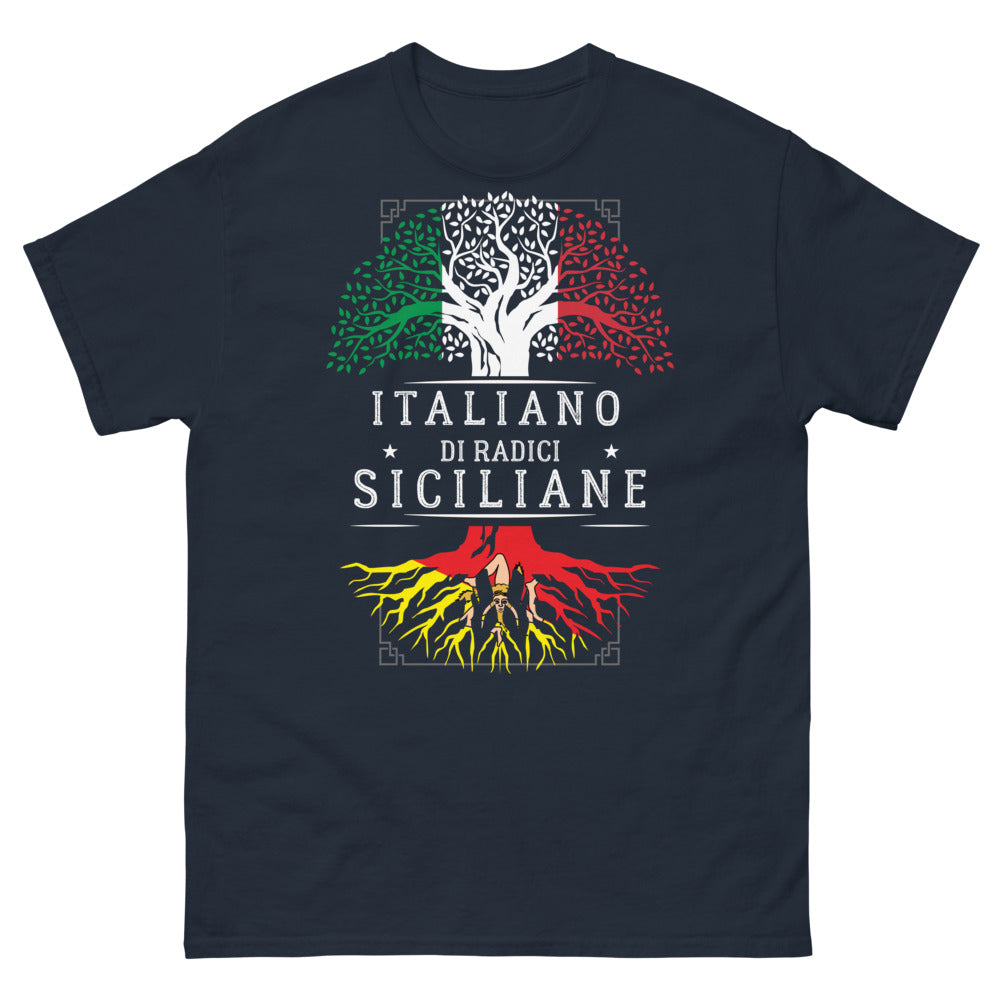 T-shirt Sicile bleu marine - Radici Siciliane design sombre