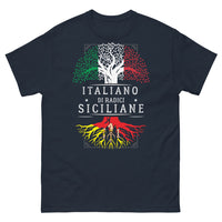 Thumbnail for T-shirt Sicile bleu marine - Radici Siciliane design sombre