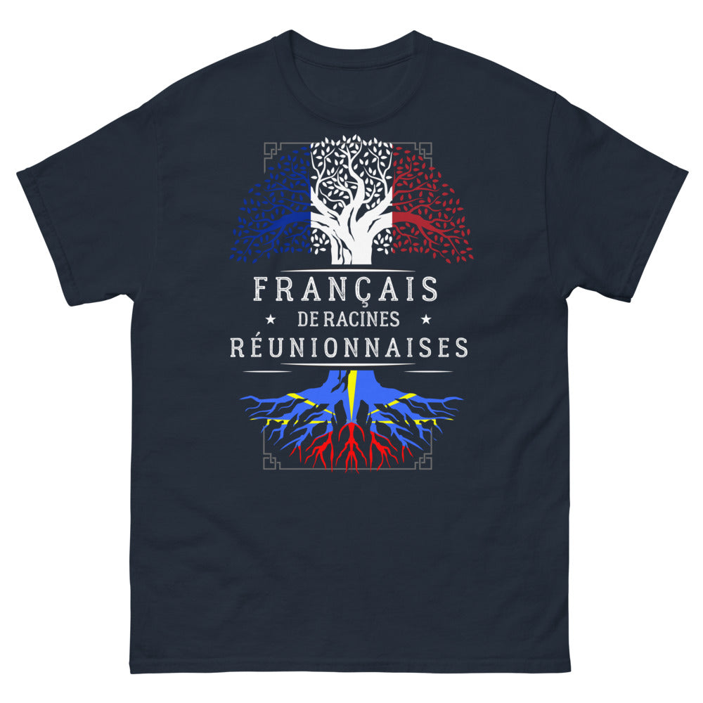T-shirt Réunion marine - Français de racines réunionnaises