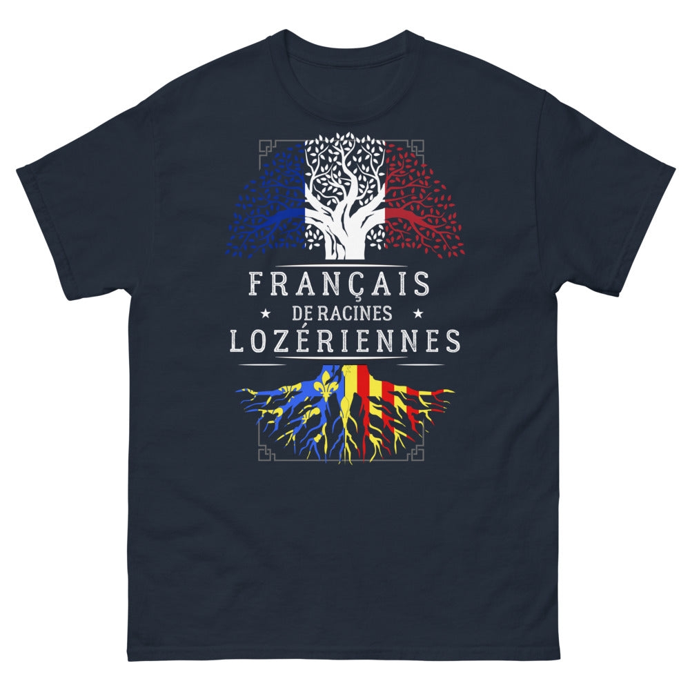 T-shirt Lozère bleu marine - Français de racines lozériennes