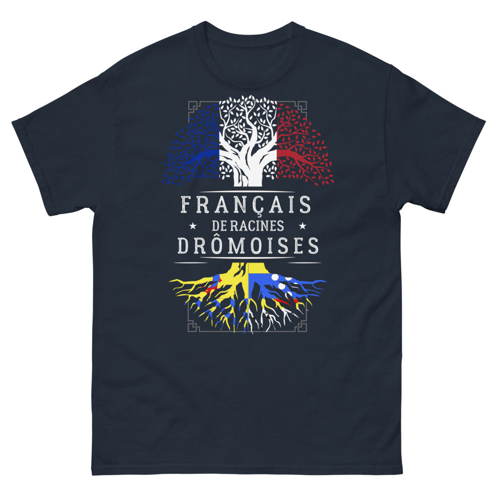 T-shirt Drôme bleu marine - Français de racines drômoises