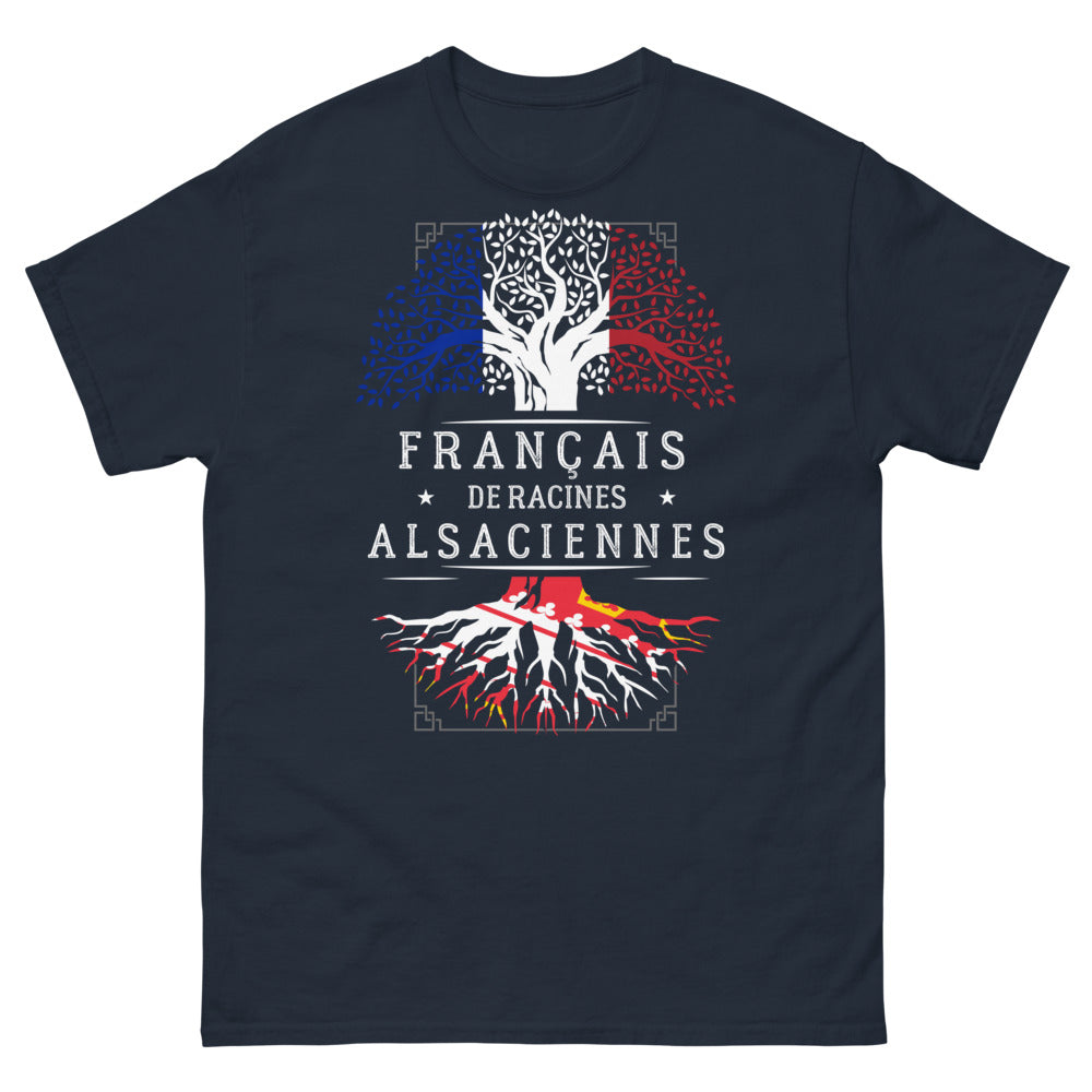 T-shirt Alsace bleu marine - Français de racines alsaciennes