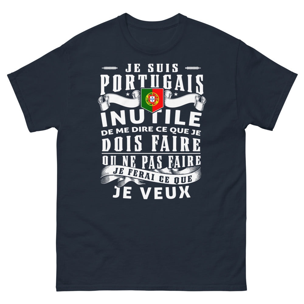 T-shirt Portugais marine - Je fais ce que je veux