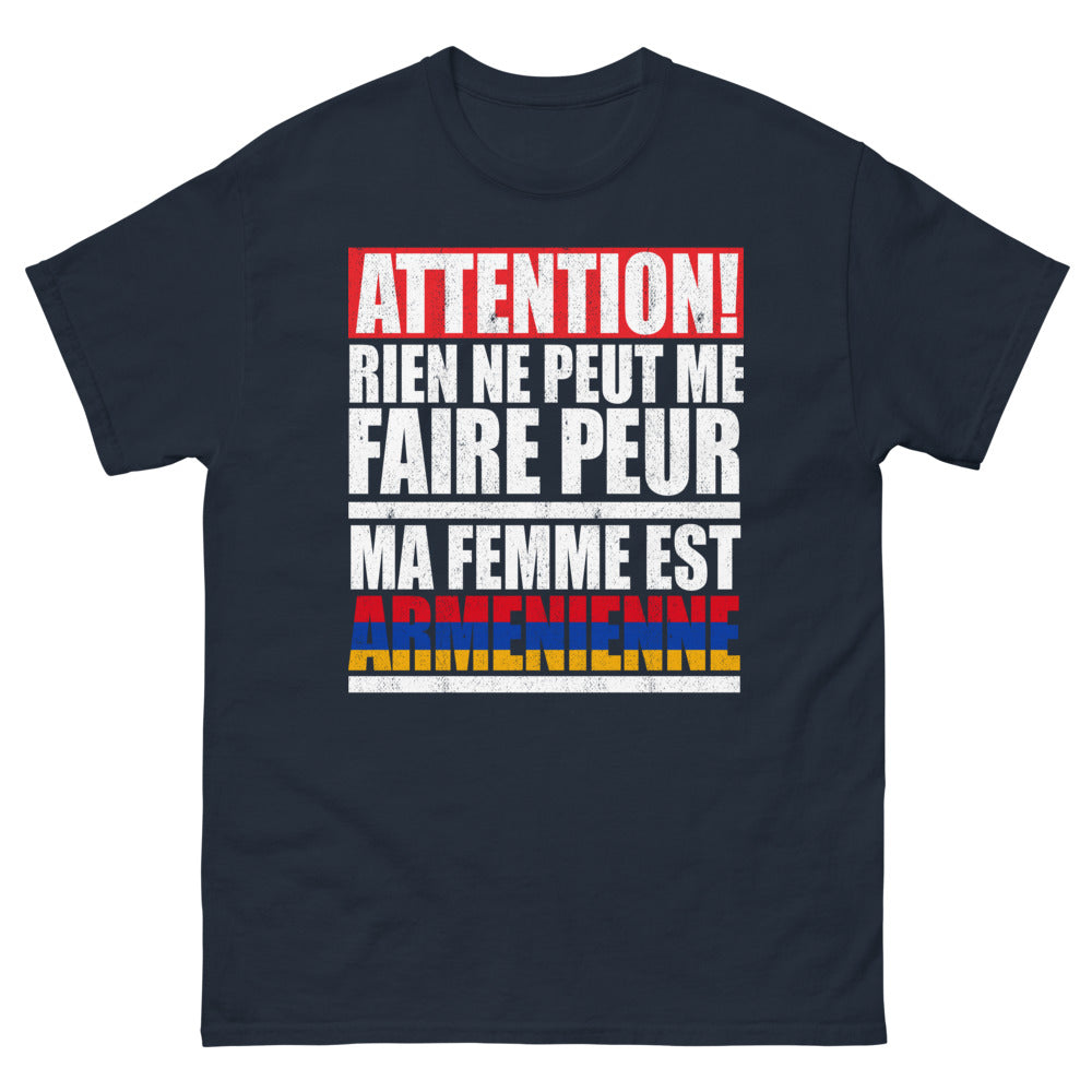 T-shirt mari d’Arménienne bleu marine - rien ne peut me faire peur