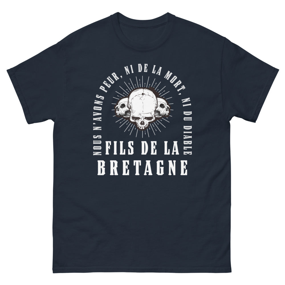 T-shirt Bretagne bleu marine - Fils de la Bretagne, ni peur de la mort ni du diable